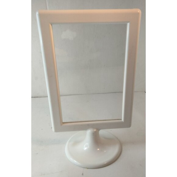White Plastic Display Stand Frame Tabletop Signage 4 x 6 Photo Sign Card - Picture 1 of 4